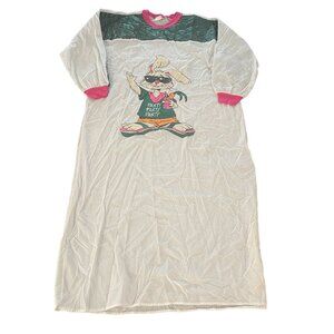 Vintage Bunny Rabbit Print Full Length Nightwear Pajama Miss Dira, One Size NWT